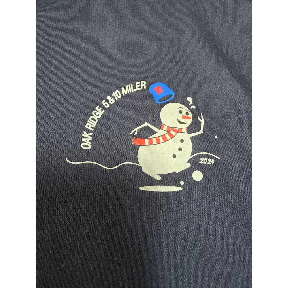 Sport-Tek Mens Navy Blue 1/4 Zip Pullover Oak Ridge 5 & 10 Miler Snowman Large - Picture 5 of 8